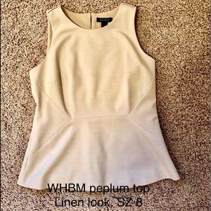 WHBM linen look peplum top